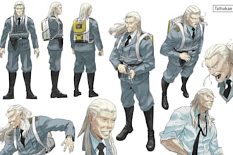 draw you character sheet or reference sheet in any style
