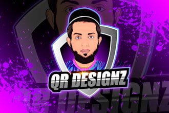 design cool kick, twitch logo, animated overlays, emotes, sub badges, panels