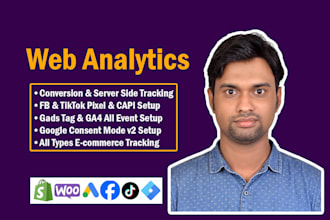 setup gads,fb,tiktok pixel capi, ga4,GTM, consent mode v2 and server tracking