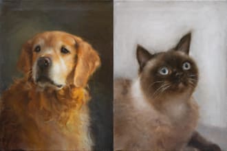 paint very cute custom pet portrait, oil on canvas