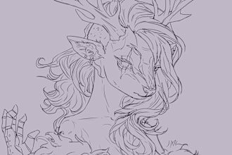 draw a line art of your character or fursona, nsfw too