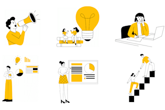 make clean modern illustration for web, apps, and branding