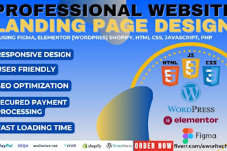do landing page, figma to shopify, figma to elementor, html css javascript php