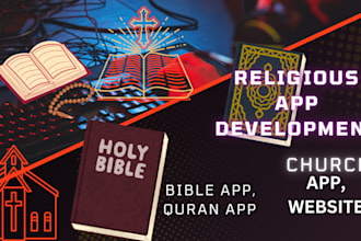 create outstanding church mobile app, religious, quran bible app, church website