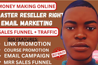 promote master resell right courses with email marketing, campaign, sales funnel