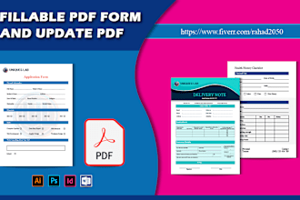 design or create fillable PDF form and update PDF