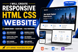 create a responsive HTML CSS website