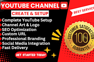 youtube channel create and setup with logo, banner, intro, and outro
