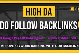 create manually high da 150 do follow backlinks