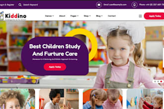 design kindergarden website preschool nursery website daycare childcare website