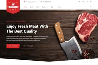 design 7 figure butcher shopify seafood store grocery website dropshipping