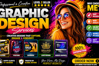 creative graphic designer flyers, posters, banners, logo, website graphics