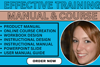 online course training design training manual workbook instruction manual guide
