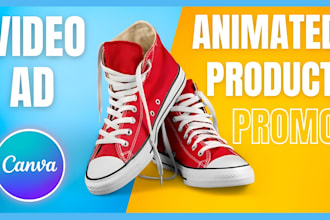 design creative canva product promo animated product slideshow video ad in canva