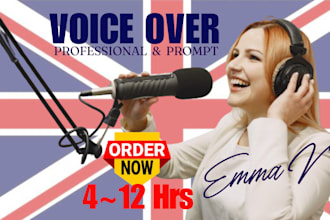 do natural young british UK female voice over today