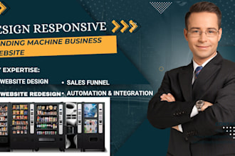 design vending machine website, vending atm website,vending machine landing page