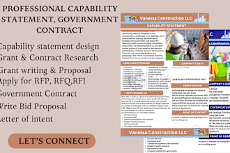 capability statement design bid proposal government contract