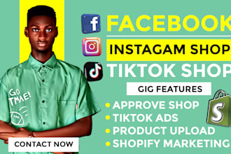 set up tiktok shop setup facebook shop instagram shop tiktok dropshipping shop