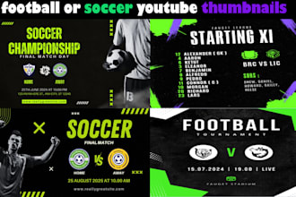 design special football or soccer youtube thumbnails