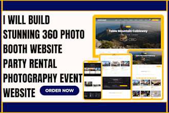 design photography website 360 photobooth website booth website with booking