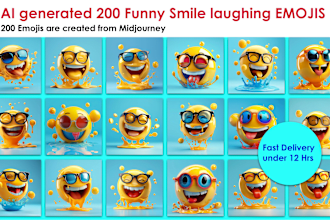 provide ai ai generated 200 funny emojis nft