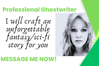 ghostwrite an outstanding scifi or fantasy story for you