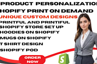 set up shopify store teeinblue product personalize  shopify store design