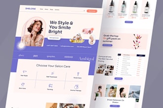 create spa, salon, skincare, hair extension, beauty website