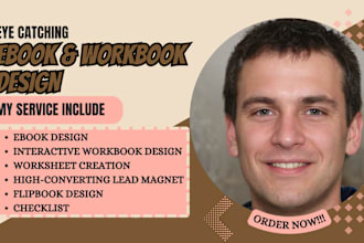 design unique ebook, workbook, worksheet, lead magnet, flip book