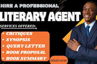 find literary agent write query letter ,synopsis, book proposal and critique