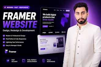 design redesign framer website or convert figma to framer website design