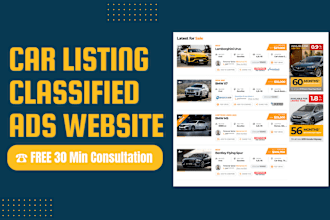 design a professional car classified ads listing website