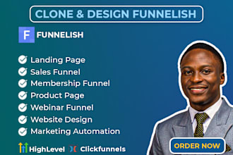 clone any product landing page on funnelish sales funnel