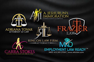design law website logo for online law firm and lawyer business