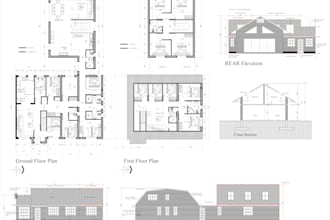 draw, redraw 2d architectural floor plan, blueprint autocad