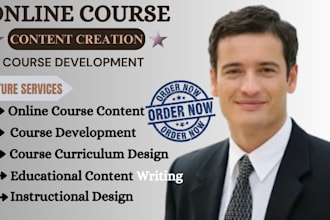 develop online course content, outline, course curriculum and course development