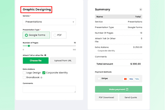 create a custom cost calculator or survey form