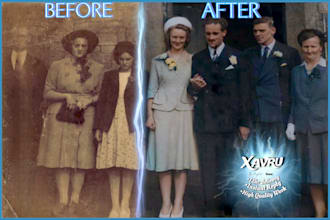 do photo restoration, colorize, enhance and repair damaged old photos