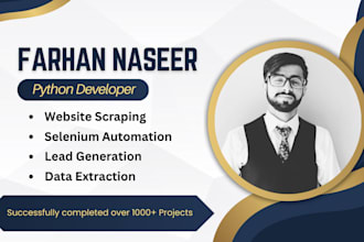 professional web scraping, data scraping and selenium automation solutions