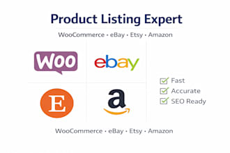 do woocommerce product listing, ebay bulk upload and multi platform data entry