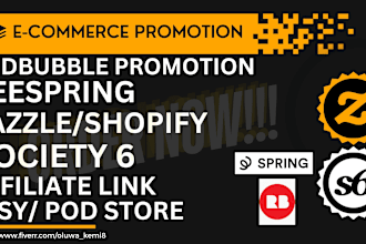 promote affiliate link society6 redbubble zazzle teespring esty shopify printify