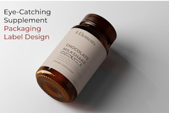 create eye catching supplement packaging label design