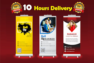 design unique, creative roll up and feather flag banner