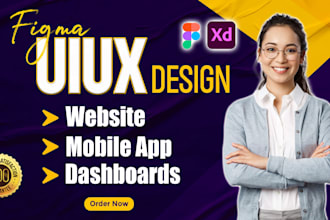 do figma ui ux design for figma website,mobile app design and dashboard ui ux