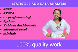 do data analysis in spss, stata, excel, tableau and python