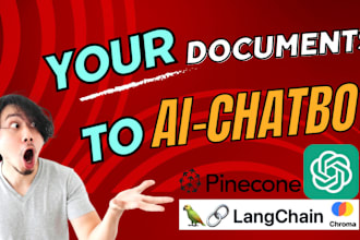 develop a custom ai chatbot open ai lc lmm pinecone