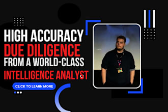 perform high quality due diligence, osint, risk management, market research, etc