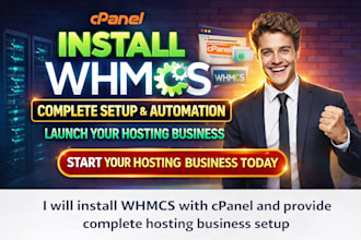 install whmcs with cpanel and provide complete hosting business setup