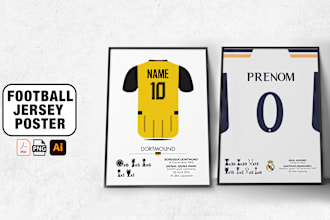 customise football poster and sport teams palmares poster
