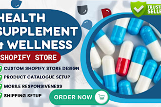 design health supplement shopify store, shopify website
